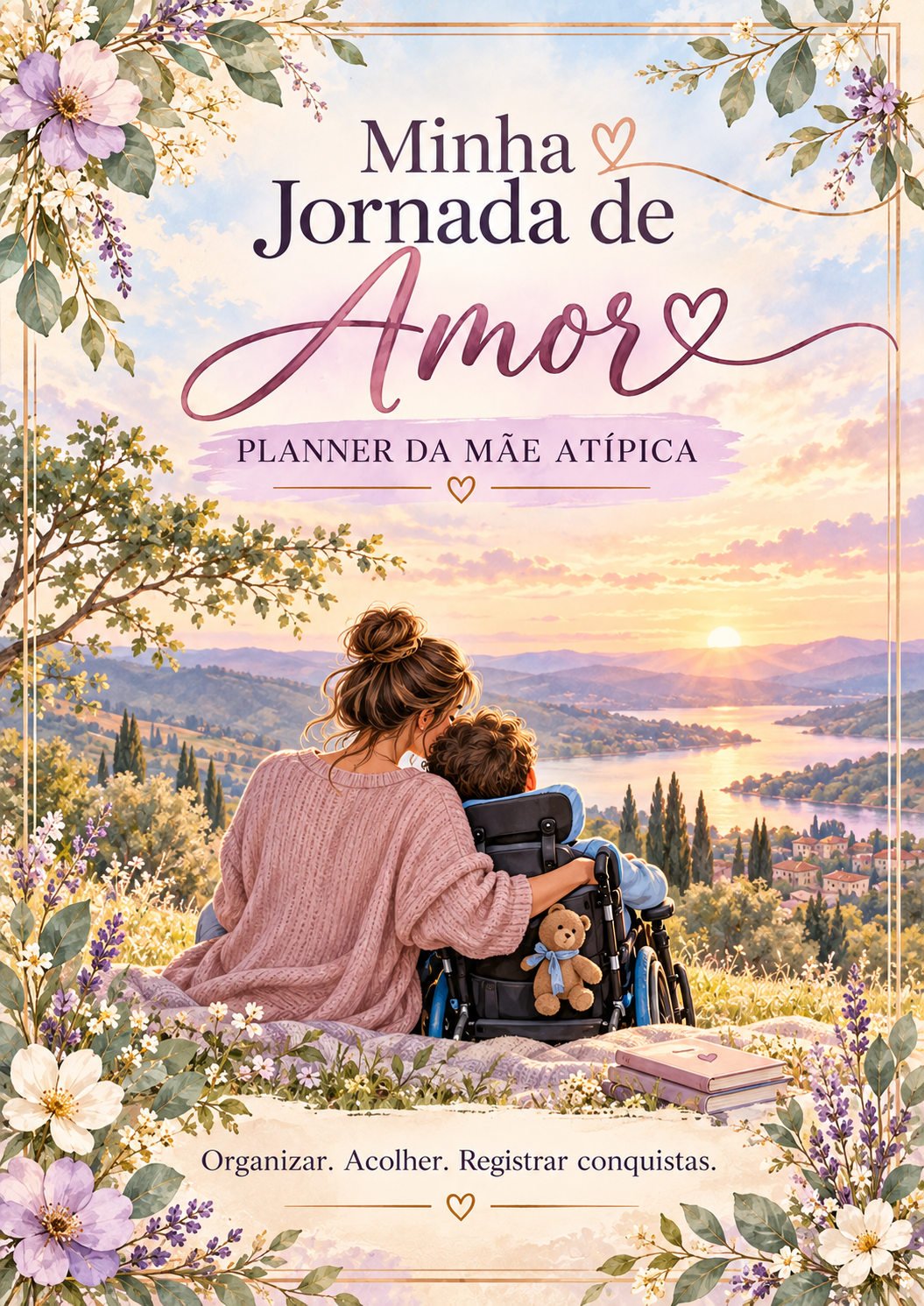 Capa ilustrada do planner Minha Jornada de Amor